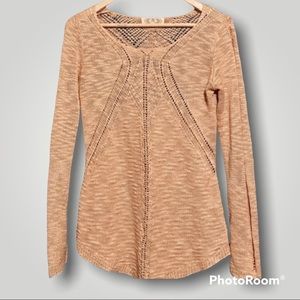 Pink Rose Peach Lace Knit Sweater